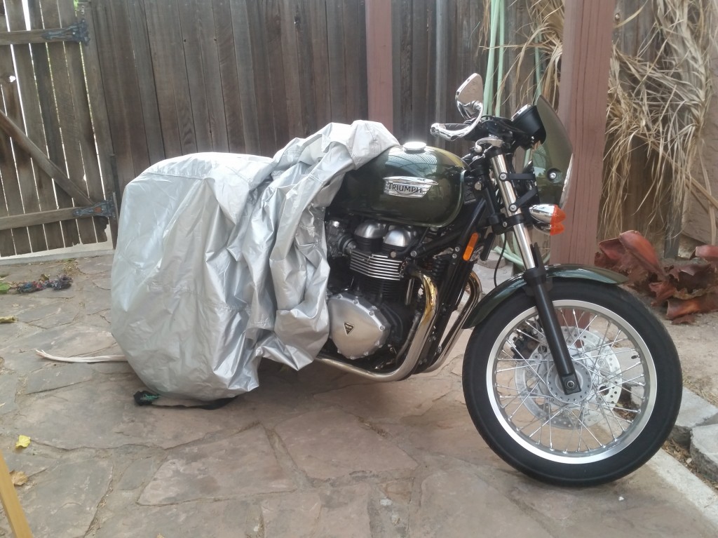 CarCovers.com Platinum Shield on a 2014 Triumph Thruxton